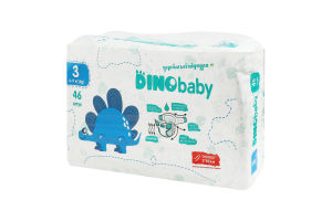 Підгузники для дітей 4-9кг 3 Dinobaby 46шт
