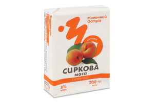 Масса творожная 8% сладкая с курагой Молочний острів м/у 200г