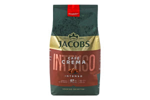 Кофе натуральный жареный в зернах Intenso Cafe crema Jacobs м/у 1кг