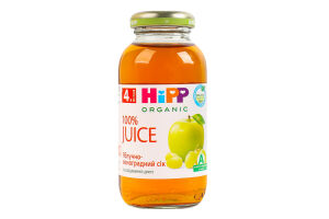Сік для дітей від 4міс пастеризований яблучно-виноградний Organic Hipp с/пл 0.2л