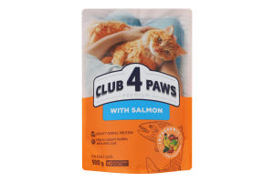 Корм д/дорослих котів Premium з лососем сухий 900г Club 4 Paws