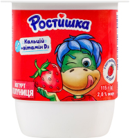 Йогурт 2% з наповнювачем Полуниця Ростишка ст 115г