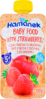 Пюре для детей от 5мес гомогенизированное стерилизованное из яблок и клубники с витамином С Hamanek д/п 120г