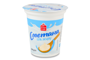 Сметана 15% Fine Life ст 300г