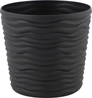 Горщик д/квітів Фьюжн 0,6л граніт з вставкою низький d12*11см арт115086 Алеана