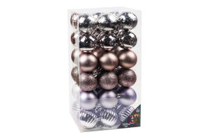 Набір прикрас ялинкових Кулі срібло 36шт