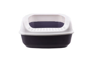 Туалет д/котів деліо сірий пластик з рамкой 38*20*50см Тріксі