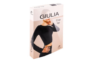 Футболка жіноча укорочена з круглим вирізом і довгими рукавами Giulia L/XL nero
