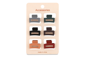 Набір заколок-крабів д/волосся 2,5см 6шт в асортименті