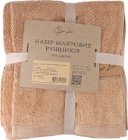 Набір рушників махрових бежевий 40х70см/70х130см №258461 Home Line 2шт