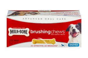 Milk Bone Advanced Oral Care Brushing Chews Daily Dental Treats SM/MED - 7 CT
