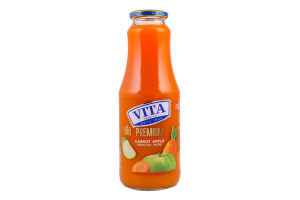 Сік морквяно-яблучний з м"якоттю 1л скло Віта