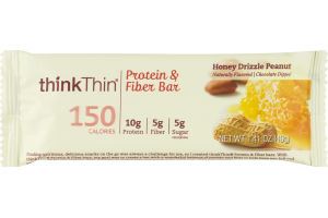 thinkThin Protein & Fiber Bar Honey Drizzle Peanut