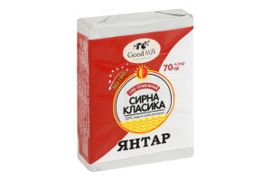 Сир плавлений скибковий "Янтар", 35 % жиру в сухій речовині, брикет 70г, ТМ Good Milk