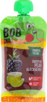 Пюре фруктово-ягідне пастеризоване Груша-лісова ожина Смузі Bob Snail д/п 120г
