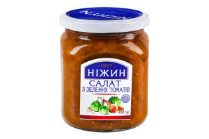 Салат з томатів зелених пастеризований Ніжин с/б 450г