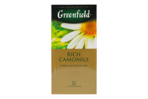 Чай трав'яний зі смаком та ароматом яблука з корицею Rich Camomile Greenfield к/у 25х1.5г