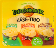 Сыр 45% полутвердый ломтиками Сырное трио Leerdammer лоток 125г