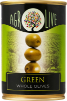Оливки зелені з кісточками консервовані пастеризовані Agrolive з/б 280г