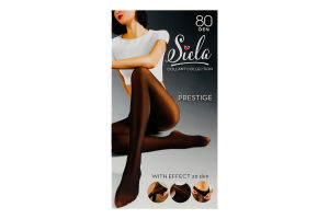 Колготки женские теплые без меха с подкладкой-имитацией капрона Siela Collant collection 80/20den S nero