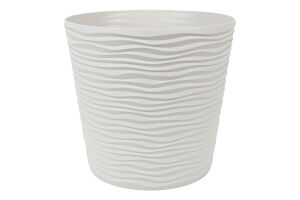 Горщик д/квітів Фьюжн 1,6л біла троянда з вставкою низький d16*14,5см арт115087 Алеана