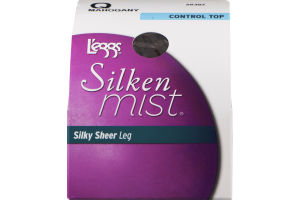 L'eggs Silken Mist Pantyhose Q Control Top Silky Sheer Leg Mahogany