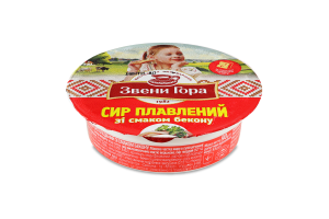 Сир плавлений 50% пастоподібний зі смаком бекону Звени Гора ст 90г