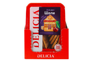Печенье сахарное со вкусом вишни Шале Delicia лоток 250г
