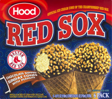 Hood Red Sox Chocolate Dipped Sundae Cones With Peanuts - 6 CT