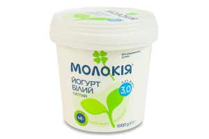 Йогурт 3% густой Белый Молокія ведро 1000г