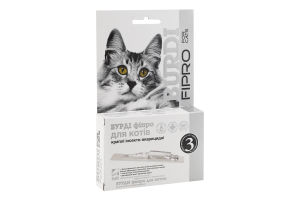 Краплі д/котів Бурді Фіпро інсектоакарицидні 3*1мл O.L.KAR.