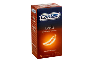 Презервативи латексні особливо тонкі з силіконовою змазкою Lights Contex 12шт