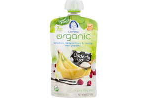 Gerber Organic Baby Food Bananas, Raspberries & Vanilla with Yogurt