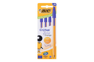 Ручка кулькова Cristal fine Orange BiC 4шт