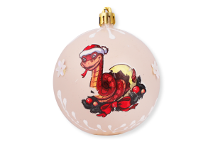 Прикраса ялинкова Куля Символ року Нюд 80мм 31755