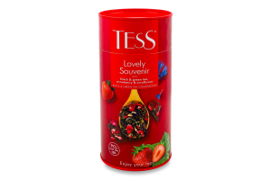 Чай Lovely Souvenir чорний та зелений 90г тубус Tess