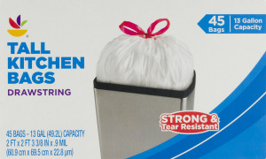 Ahold Tall Kitchen Bags Drawstring - 45 CT