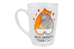 Чашка White coffe Це кохання 330мл скло Galleryglass