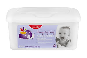 Always My Baby Baby Wipes Thick & Gentle Unscented - 72 CT