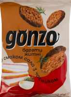 Сухарики житні зі смаком сала з часником Грінки Gonzo м/у 50г