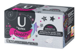 U By Kotex Tween Pads 16 Ct U By Kotex Customers Reviews Listex Online