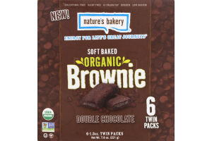 Nature's Bakery Soft Baked Organic Brownie Double Chocolate - 6 PK