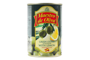 Оливки с лимоном пастеризованные Maestro de Oliva ж/б 280г
