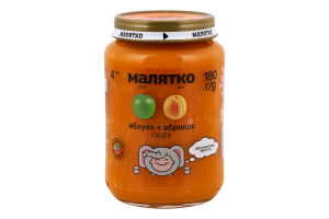 Пюре для детей от 4мес Яблоко-абрикос Малятко с/б 180г