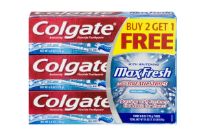 Colgate With Whitening MaxFresh Toothpaste Cool Mint - 3 PK