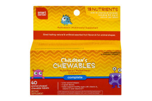 Smart Sense Children's Chewables Complete Multivitamin Animal Shaped Tablets - 60 CT