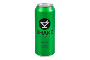 Напій слабоалкогольний 500мл 7% сильногазований Мохіто Cocktails Shake з/б