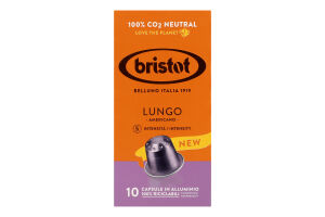 Кава Lungo Americano мелена смажена 10*5,5г в капсулах Bristot