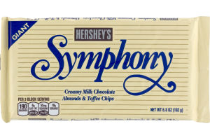 SYMPHONY Milk Chocolate with Almonds and Toffee Bar, 6.8 oz