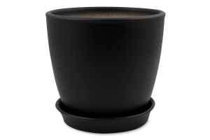 Горщик чорний матовий кераміка 13*12*1см Духм'яна піч